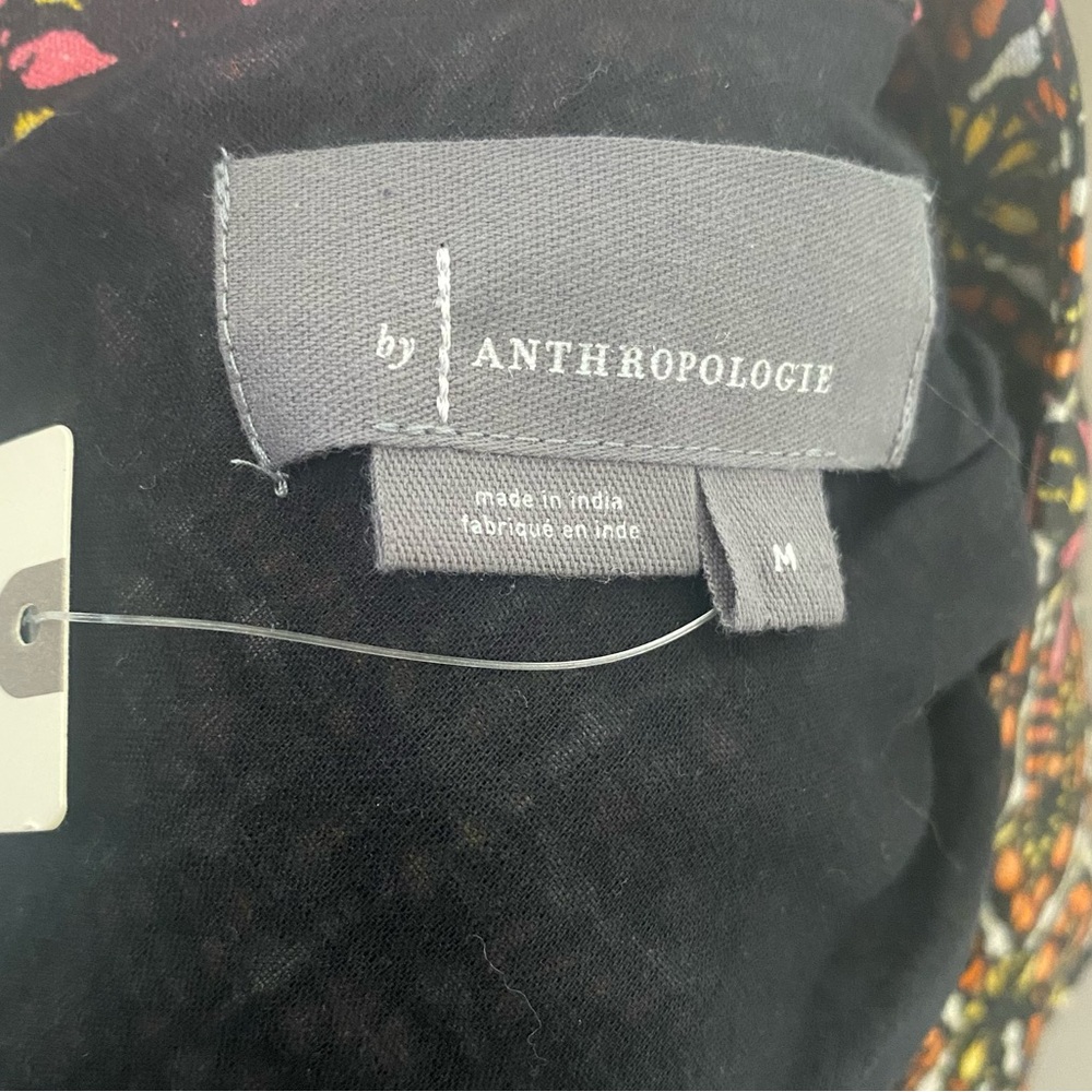 NWT Anthropologie | Brown Printed One-Shoulder 100% Linen Cropped Top, M - Picture 6 of 7